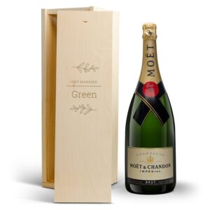 Champagne i indgraveret kasse - Moët & Chandon - Magnum (1500ml)