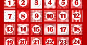 Rød Julekalender med låger