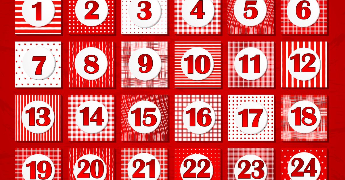 Rød Julekalender med låger